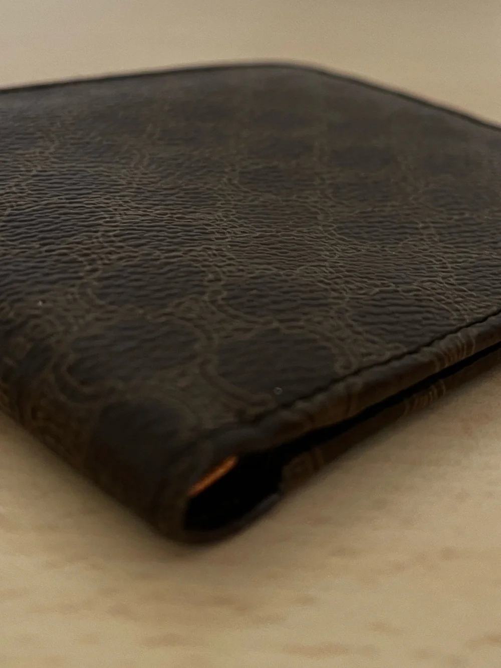 Vintage Celine Macadam Brown Triomphe Bifold Wallet Late 90s Men Vintage Italy